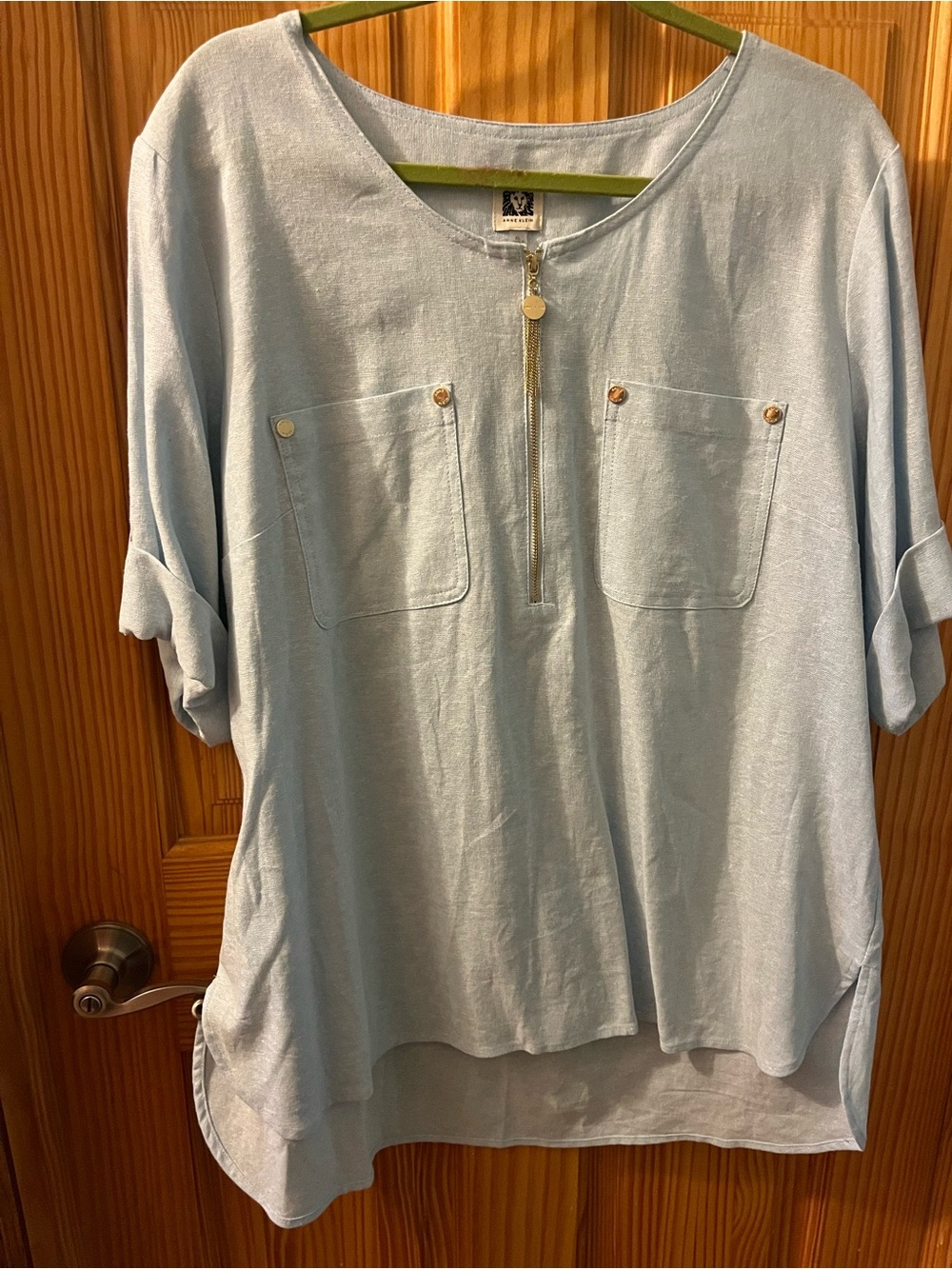 Anne Klein Light Blue Zip-Pocket women’s